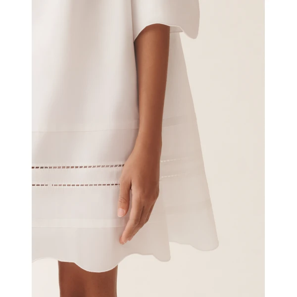 Optical White Poplin Dress - Image 6