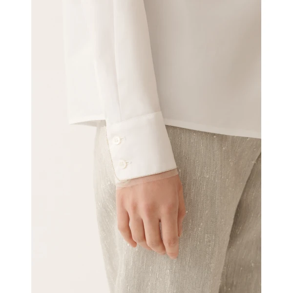 Optical White Poplin Shirt - Image 5