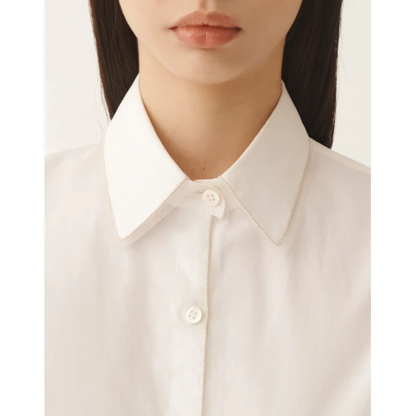 Optical White Poplin Shirt - Image 6