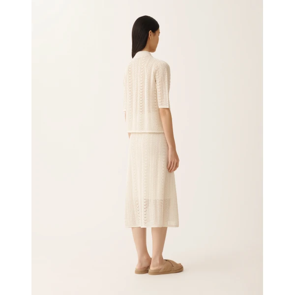 Organic Cotton Polo with Lustrous Viscose in Butter
