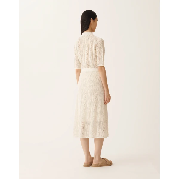Organic Cotton Skirt with Shimmering Viscose in Butter