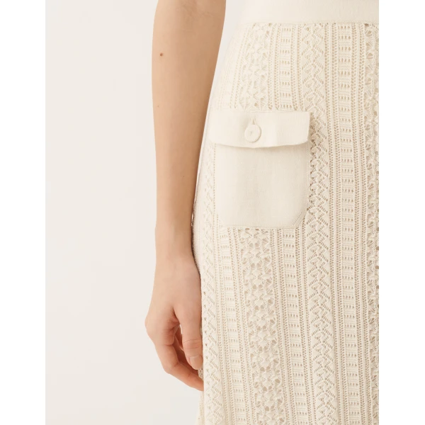 Organic Cotton Skirt with Shimmering Viscose in Butter - Image 5
