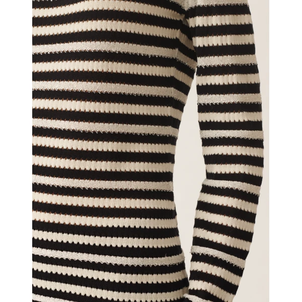 Organic Cotton Sweater with Micro Sequins in Midnight Blue - Image 5