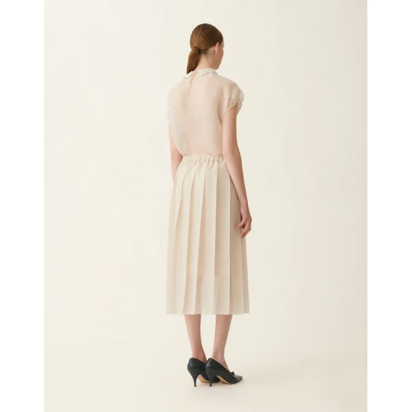 Organza Midi Skirt in Butter
