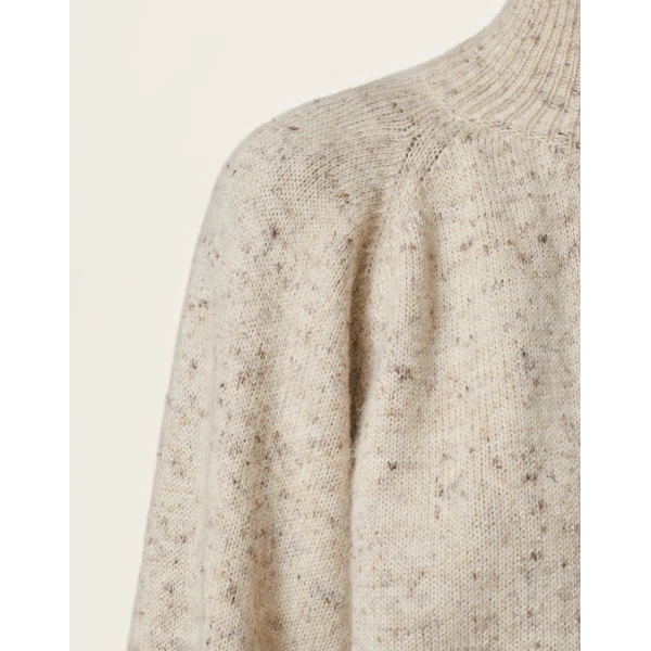 Oversized Donegal Yarn Bomber with Lurex in Cachà - Image 5