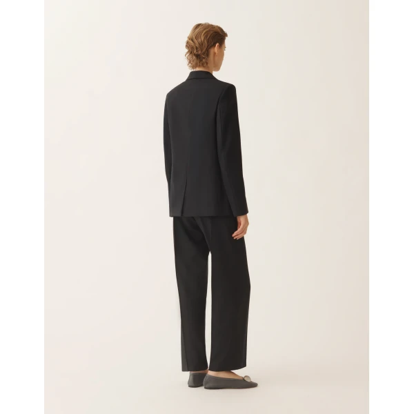 Oversized Jacket in Night Blue Bistretch Lightweight Wool