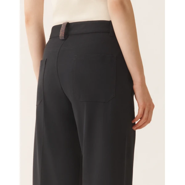 Pants in Midnight Blue Milano Jersey - Image 5