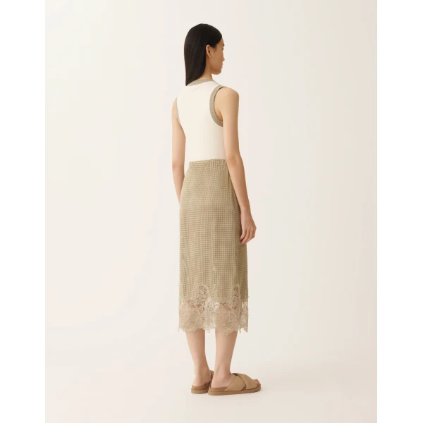 Pencil Skirt in Perforated Suede