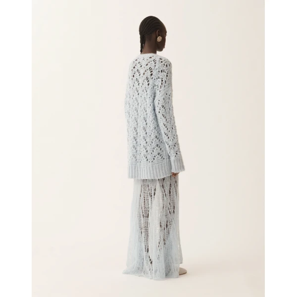 Platinum Mohair Sweater in Aqua