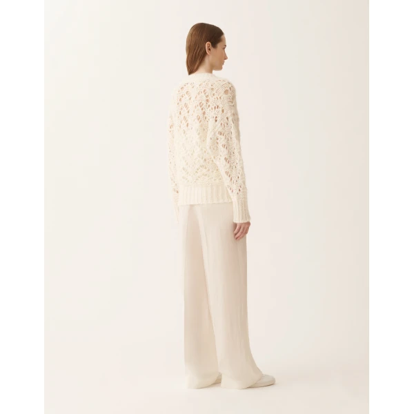 Platinum Mohair Sweater in Raffia