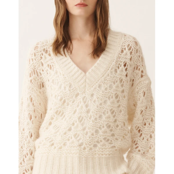 Platinum Mohair Sweater in Raffia - Image 5