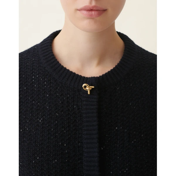Platinum Sequin Jacket in Midnight Blue - Image 5