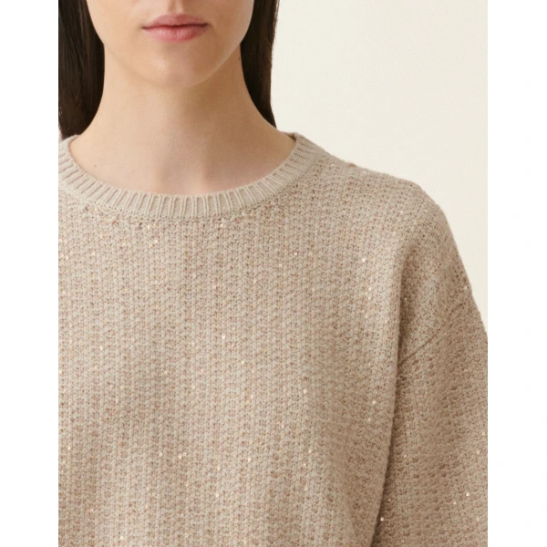 Platinum Sequin Sweater in Cachà - Image 5