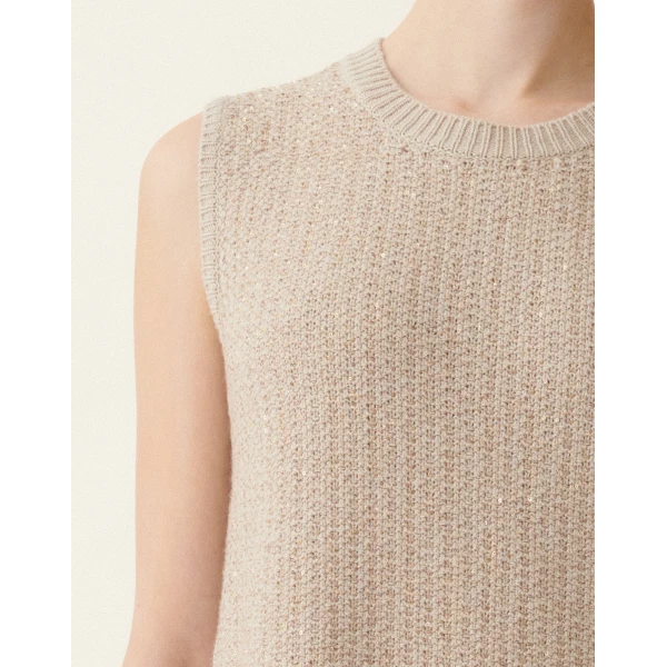 Platinum and Sequin Dress in Cachà - Image 5