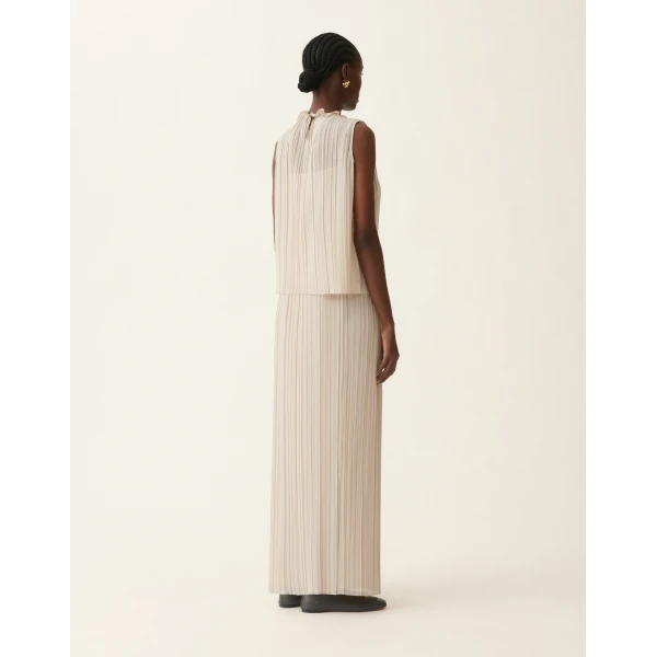 Pleated Top in Beige