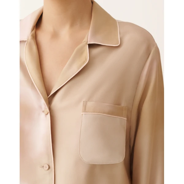 Printed Silk Twill Shirt in Memento Rosae - Image 5