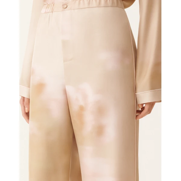 Printed Silk Twill Trousers in Memento Rosae - Image 5