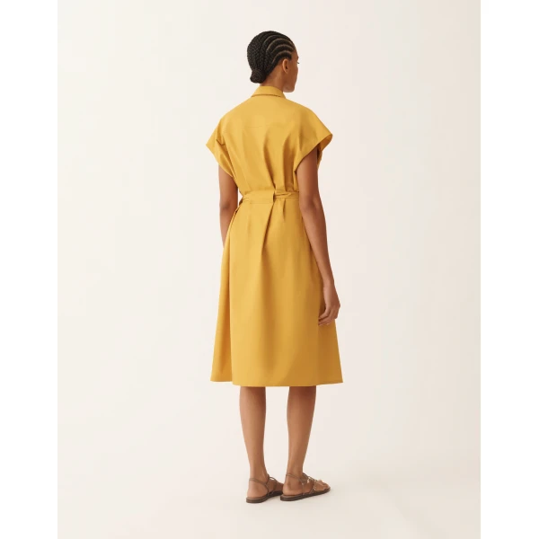Sahariana Dress in Mustard Poplin