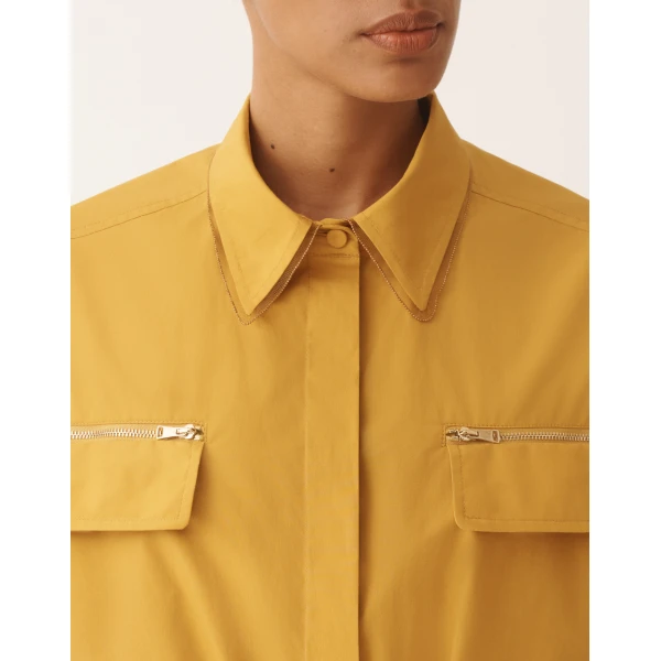 Sahariana Dress in Mustard Poplin - Image 5