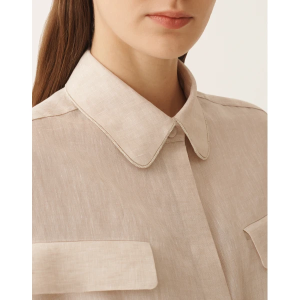 Sahariana Dress in Natural Linen Canvas - Image 5
