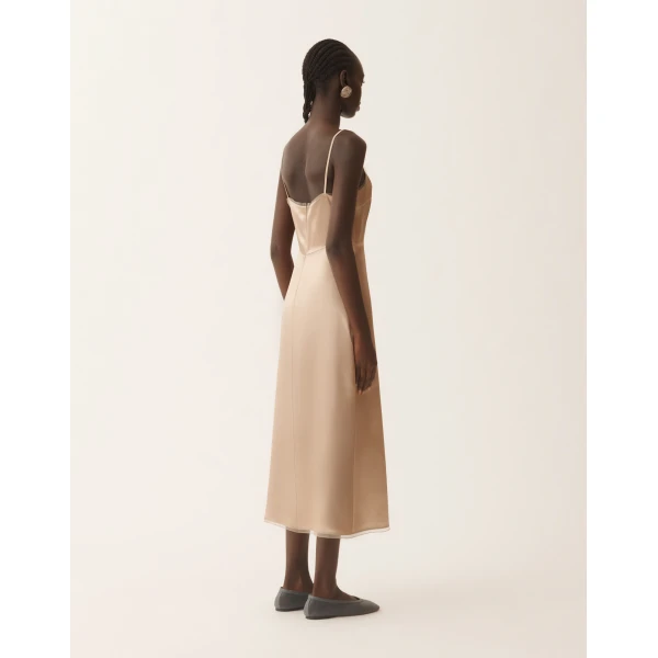 Satin Lingerie Dress in Maple