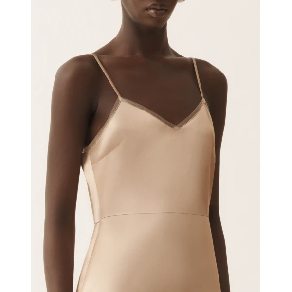 Satin Lingerie Dress in Maple - Image 5