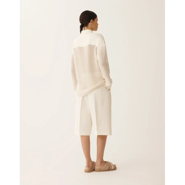 Shirt in Organic Cotton with Lustrous Viscose