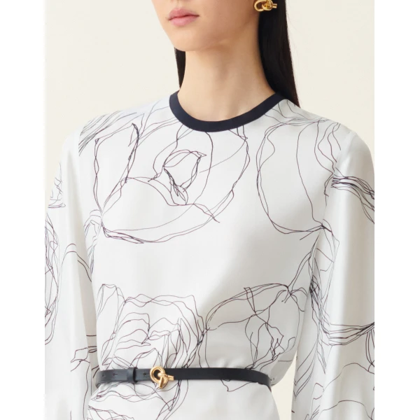 Silk Twill Dress in White - Image 6