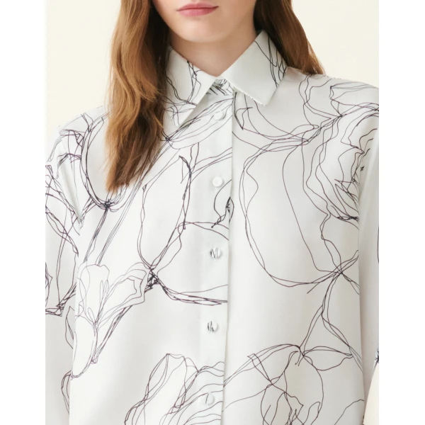 Silk Twill Shirt in White - Image 5