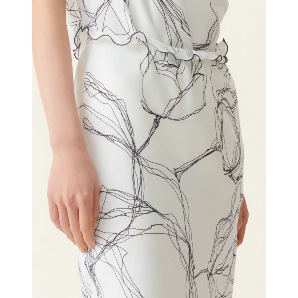 Silk Twill Skirt in White - Image 5