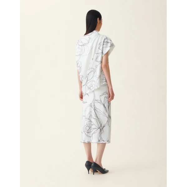 Silk Twill Top in White