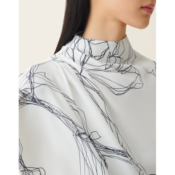 Silk Twill Top in White - Image 5