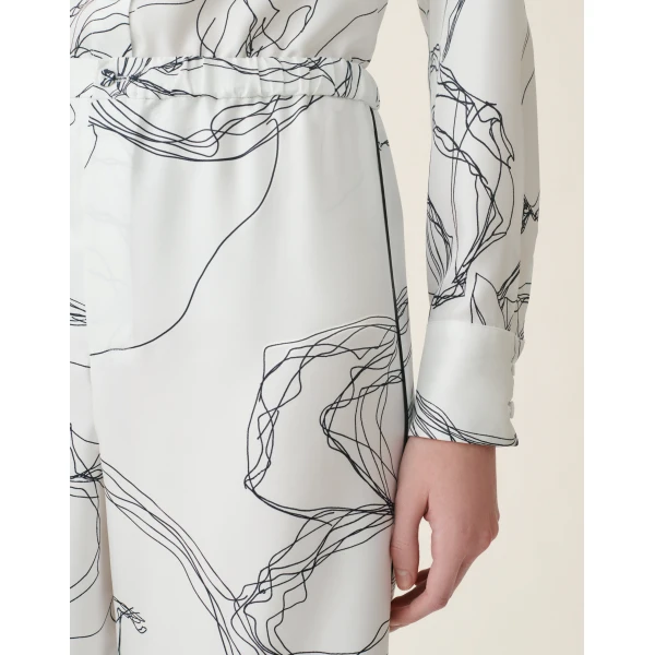 Silk Twill Trousers in White - Image 5