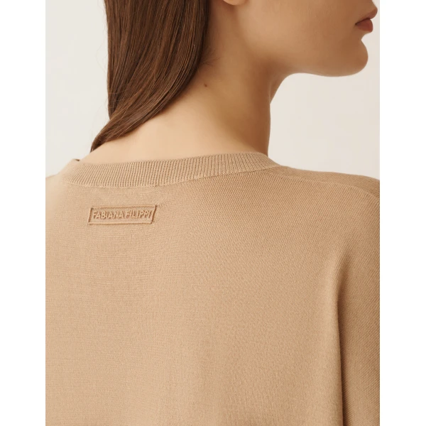 Silk and Cotton Sweater in Acer - Image 5