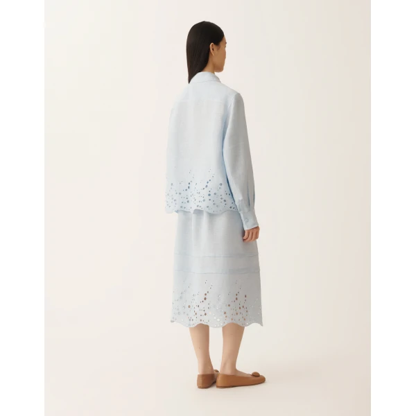 Sky Blue Linen Canvas Jacket