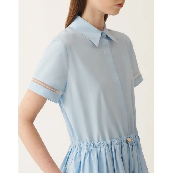 Sky Blue Poplin Polo Dress - Image 5