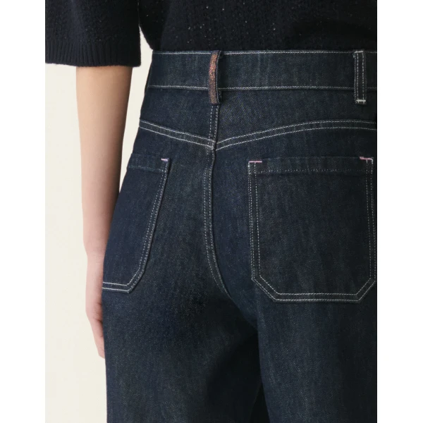 Straight Leg Denim Trousers in Softened Blue - Image 5