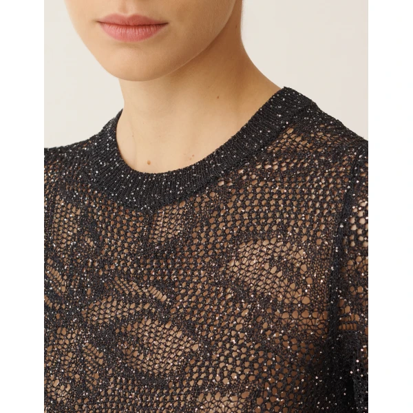Sweater in Midnight Blue Micro Sequins - Image 5