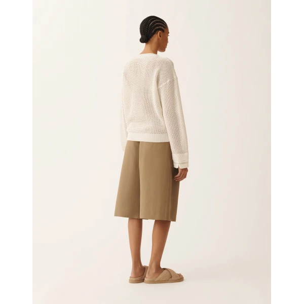 Sweater in Organic Cotton with Lustrous Viscose