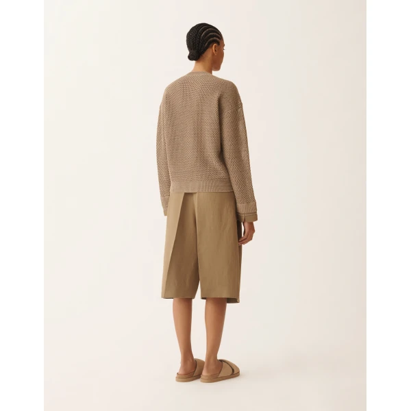 Sweater in Organic Cotton with Lustrous Viscose
