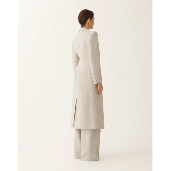 Tailored Redingote in Ice Fil Coupé Drop Pattern