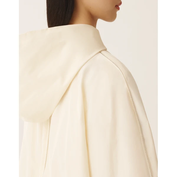 Technical Taffeta Bomber Jacket in Butter - Image 5