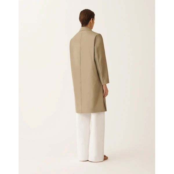 Technical Taffeta Overcoat in Khaki