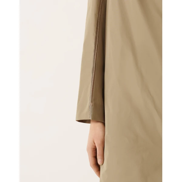 Technical Taffeta Overcoat in Khaki - Image 5