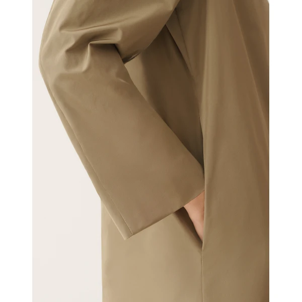 Technical Taffeta Overcoat in Khaki - Image 6