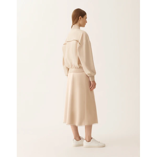 Techno Tailoring Bomber Jacket in Nude