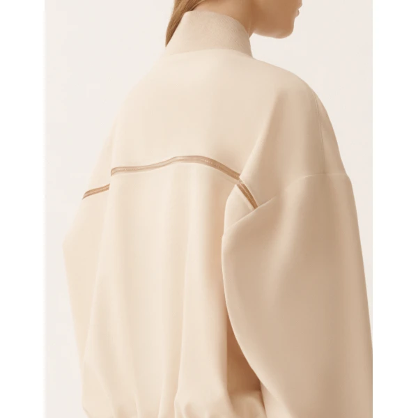 Techno Tailoring Bomber Jacket in Nude - Image 5