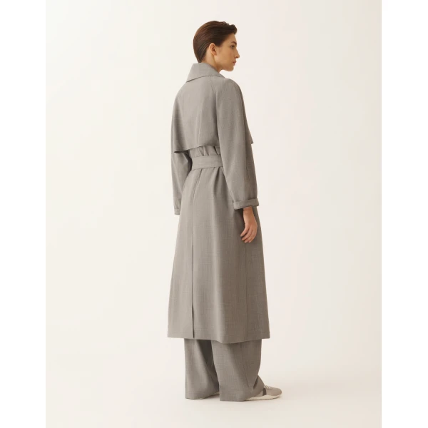 Trench Coat in Lightweight Bi-Stretch Wool