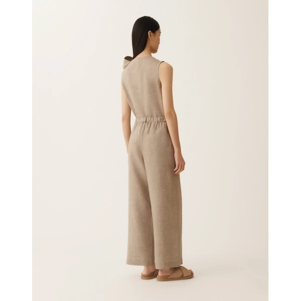 Trevi Pants in Taupe Linen Canvas