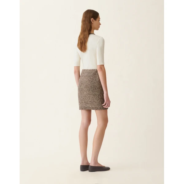 Tweed Miniskirt in Ebony